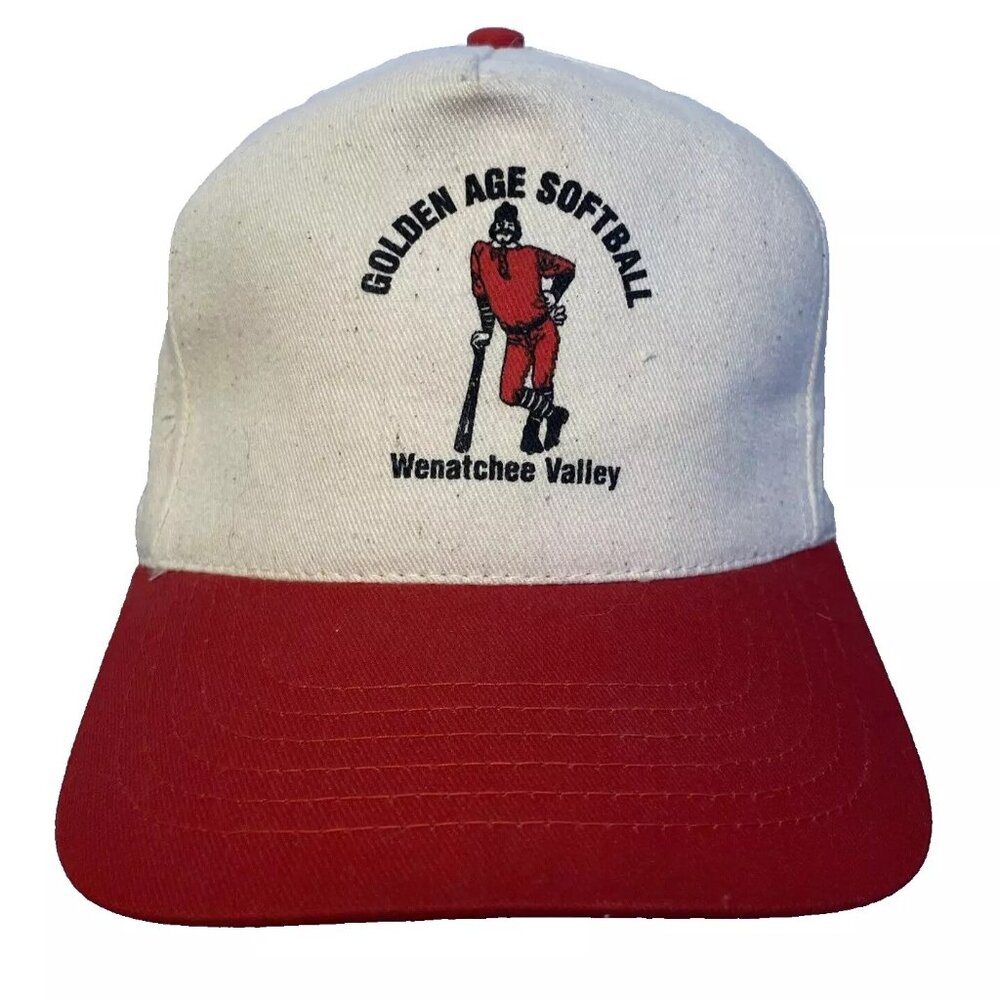 Golden Age Softball KC Snapback Cream Red Hat Cap Baseball Wenatchee Valley - Picture 1 of 12
